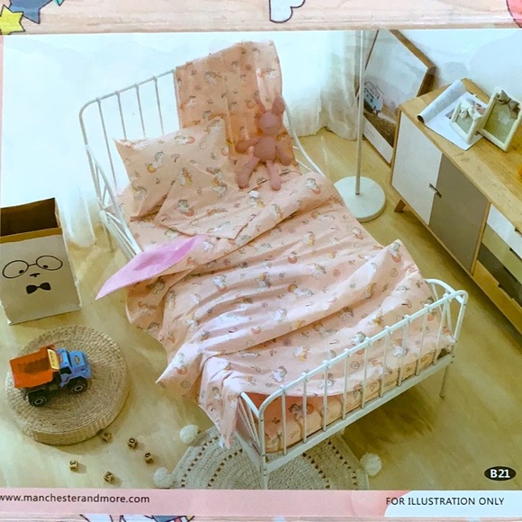 Baby Sheet Set ChapelGate 100% Cotton PinkUnicorn - Picture 3 of 5